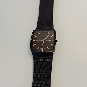 Skagen Denmark Men’s Titanium Watch 396LTMD Black Mesh Band